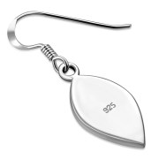 Black Onyx Silver Earrings, e386h